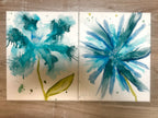 Azure Burst - Original Alcohol Ink on Canvas