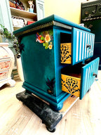Kora - Hand-Painted Teal Side Table