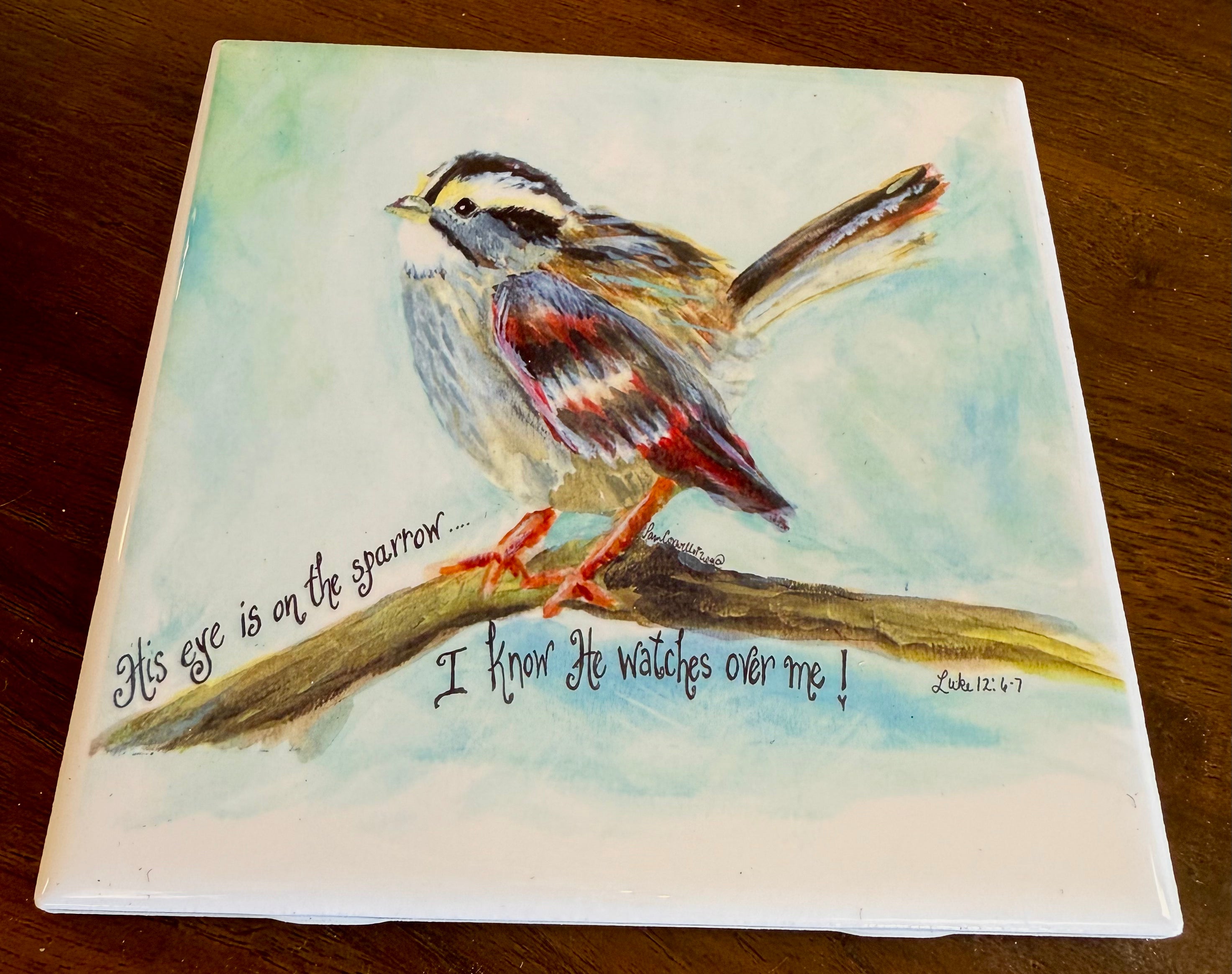 Blue Sparrow Trivet