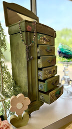 Christine - Hand-Painted Jewelry Armoire