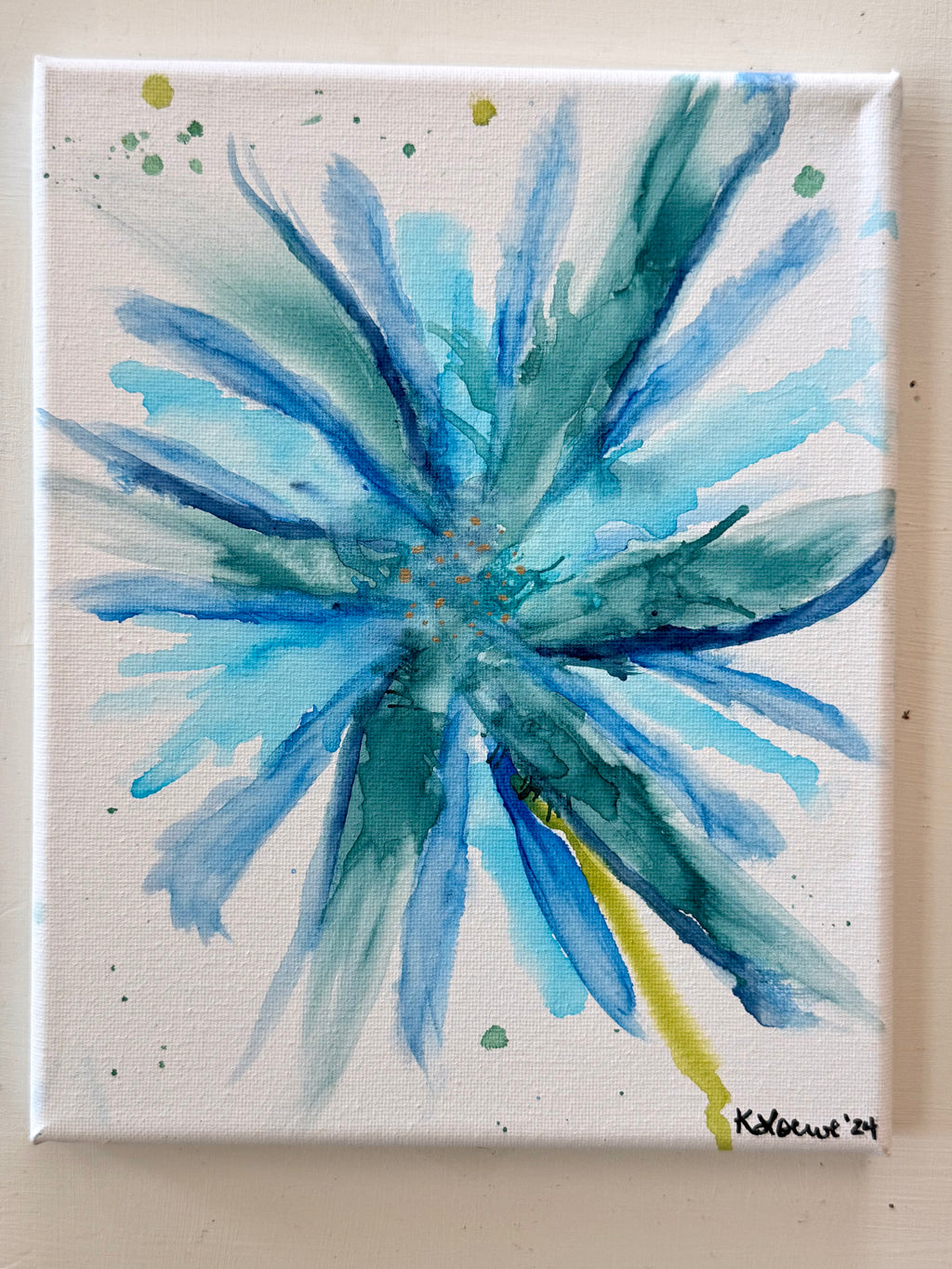 Azure Burst - Original Alcohol Ink on Canvas