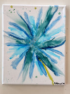 Azure Burst - Original Alcohol Ink on Canvas