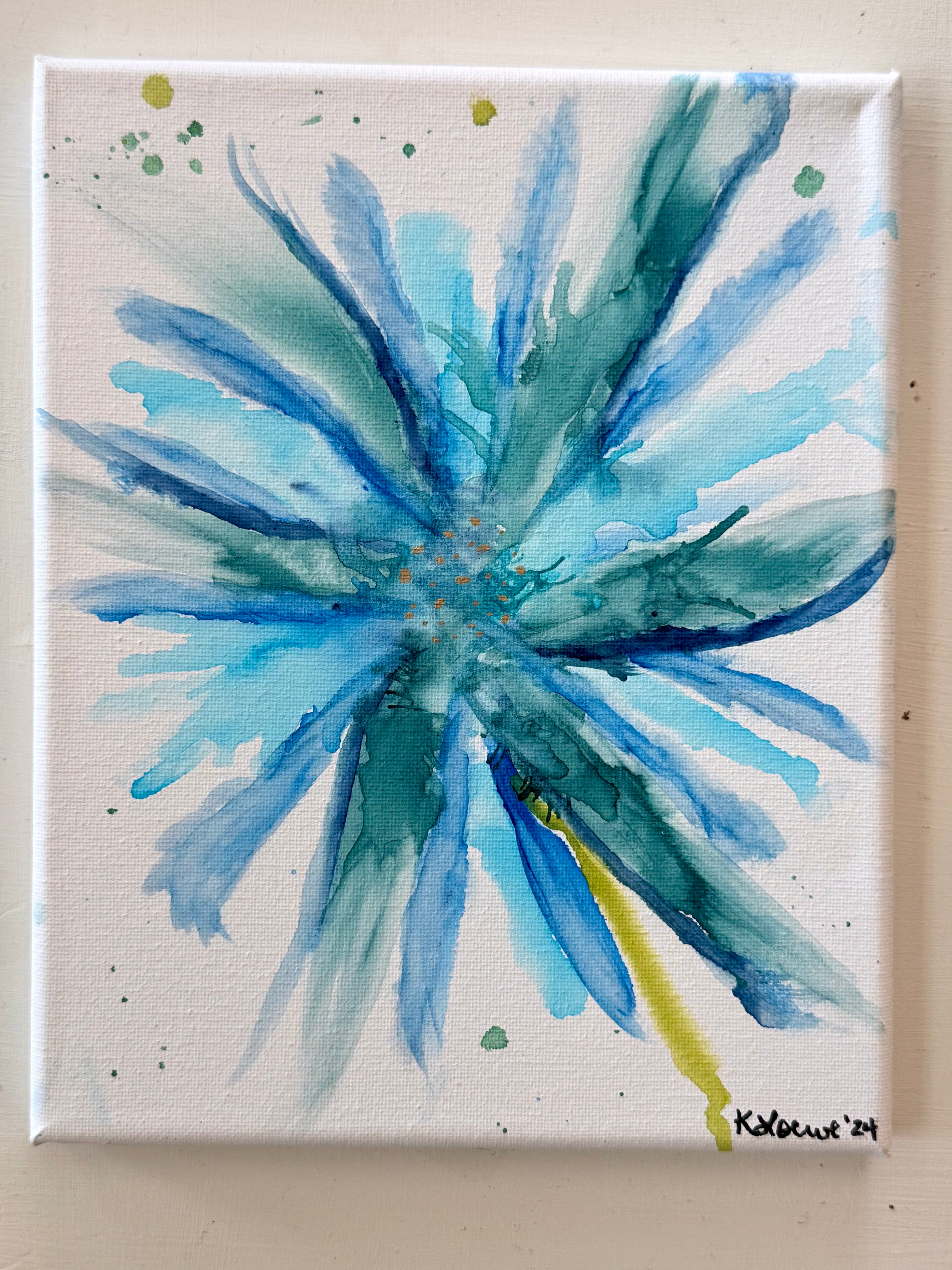 Azure Burst - Original Alcohol Ink on Canvas