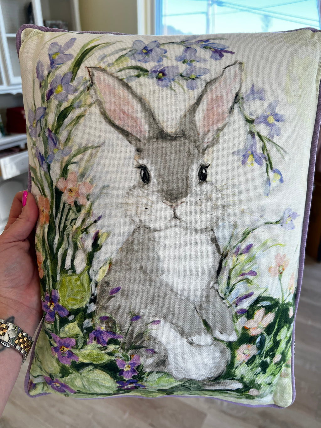 Field of Flowers Bunny Pillow
