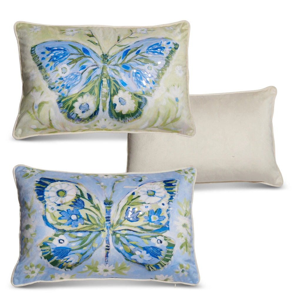 Butterfly Embroidered Pillow