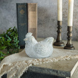 White Hen with Gold Flecks
