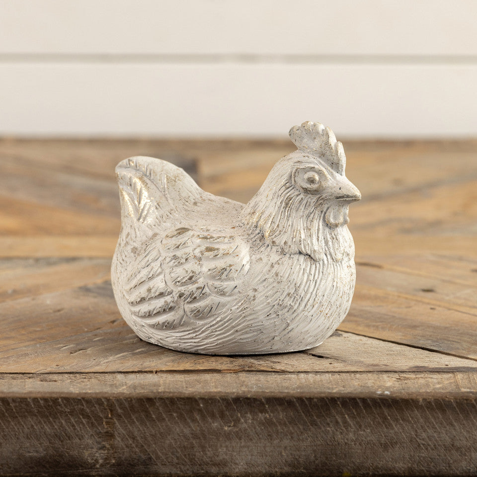 White Hen with Gold Flecks